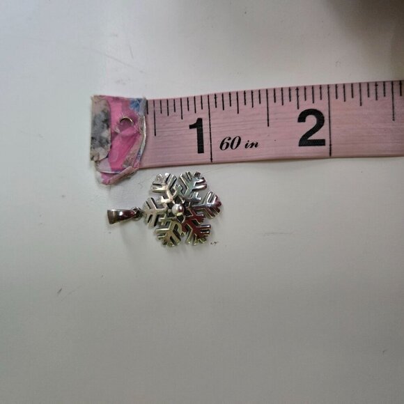 Vintage Sterling Silver 925 Snowflake Pendant 1 - Picture 4 of 5